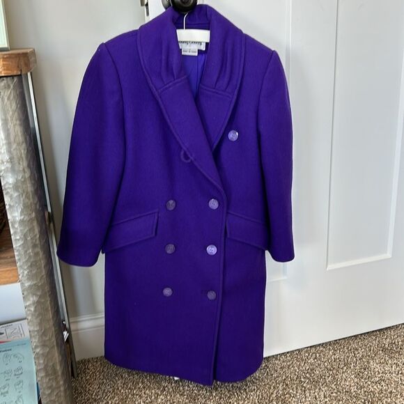 Vintage 90s Young Gallery Royal Purple Girls Long Dress Peacoat 7 - Picture 8 of 13